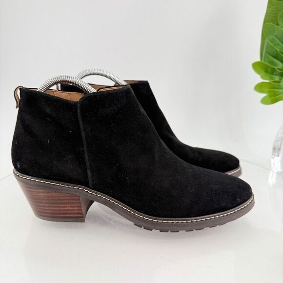 Sam Edelman Womens Pryce Ankle Boots Black Suede Block Heel Zip Up Size 10 M - Picture 3 of 13